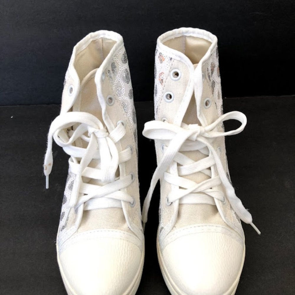 Women Hi-Top 3.25" Platform Sneakers with sequins